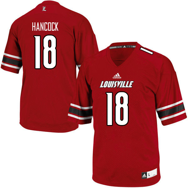 Men #18 Tylus Hancock Louisville Cardinals College Football Jerseys Sale-Red - Click Image to Close
